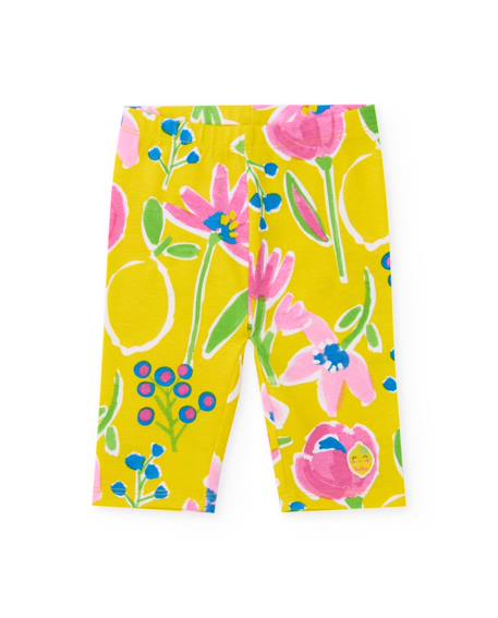 Bébé-Legging-Legging fille en maille avec imprimé floral