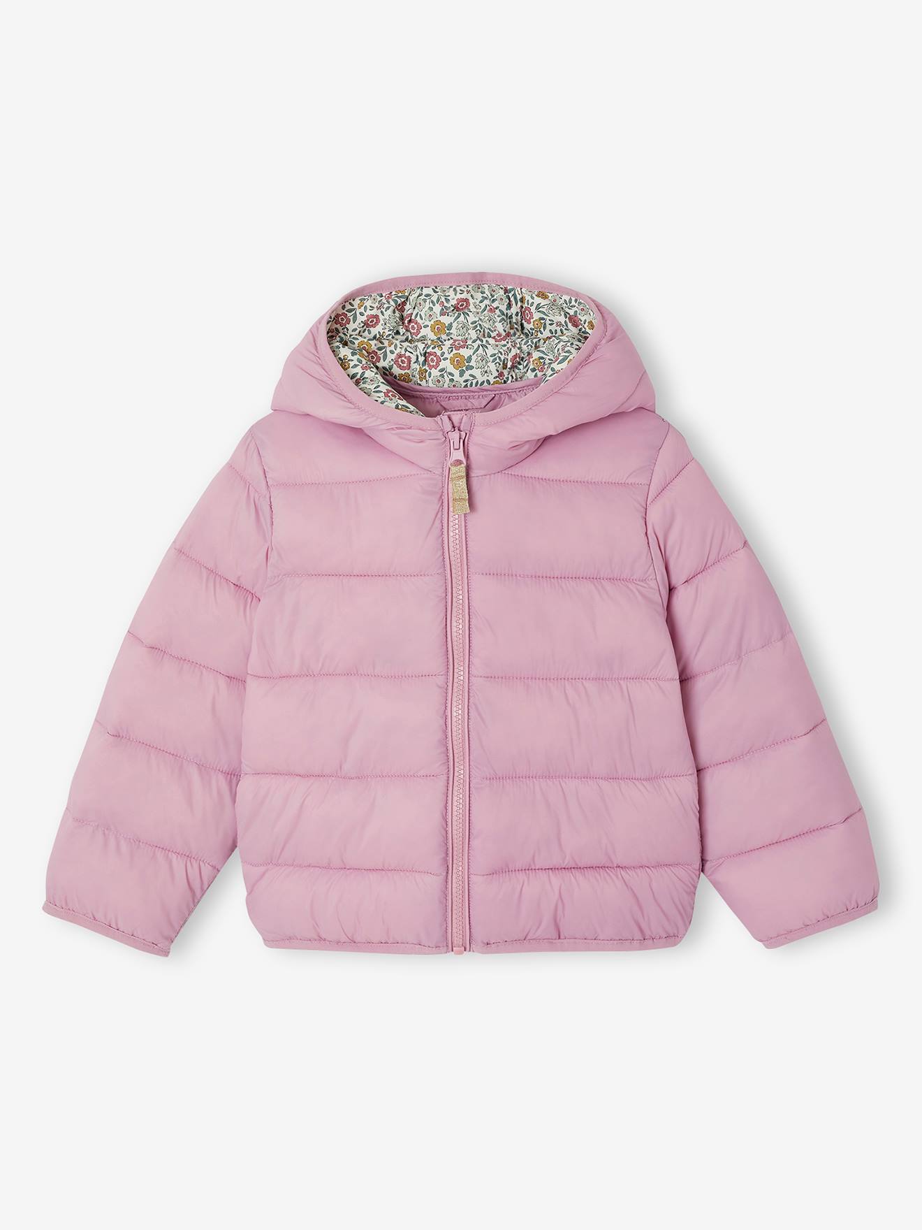 Doudoune fille légère à capuche lilas