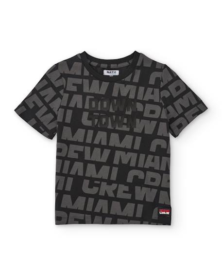 Garçon-T-shirt garçon en maille avec application centrale 3d