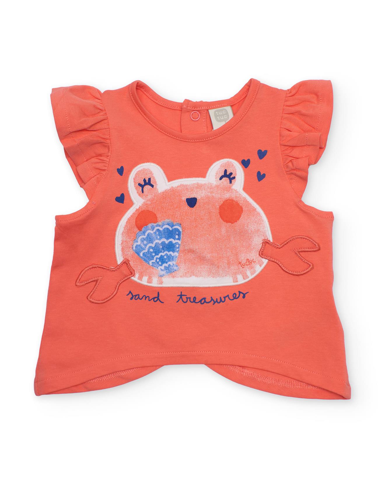 T-shirt Pour Fille En Maille Avec Volants Aux Manches Rose 17$