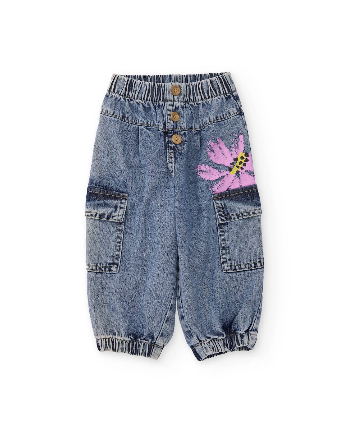 Pantalon Fille En Tissu Avec Taille lastique Bleu 23 €