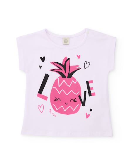 Fille-T-shirt fille en maille avec graphisme ananas