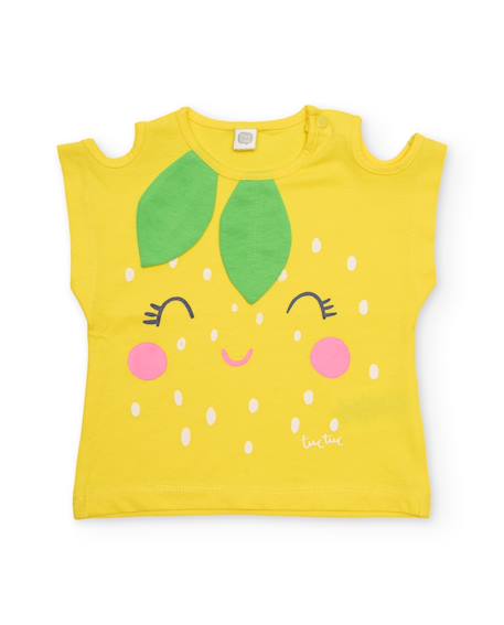 Bébé-T-shirt fille en maille avec épaules ajourées