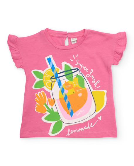 Bébé-T-shirt fille en maille avec motif limonade