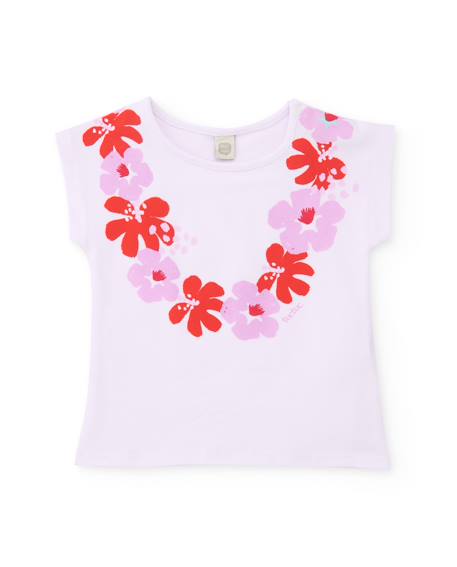 Bébé-T-shirt fille en maille avec manches courtes japonaises