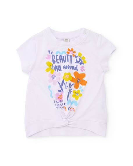 Fille-T-shirt pour fille en maille avec nœud décoratif