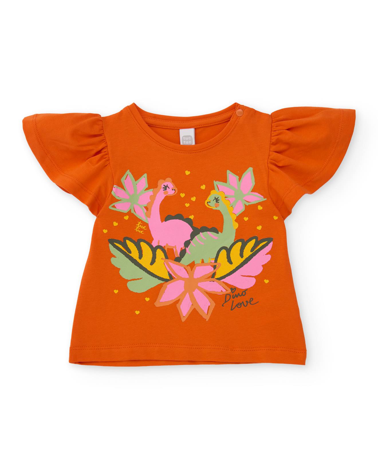 T-shirt Fille En Maille Avec Manches Volants Orange 11 €