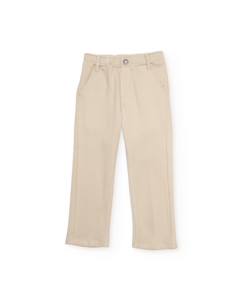 -Pantalon garçon en maille coupe droite
