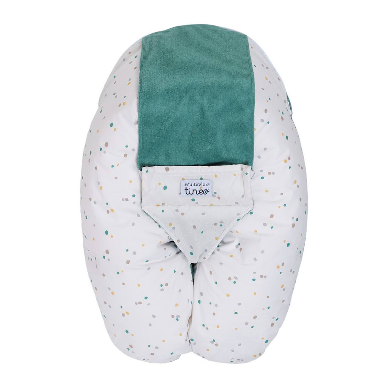 Coussin D'allaitement Et De Grossesse 3en1 Multirelax Éponge Vert Pois Blanc