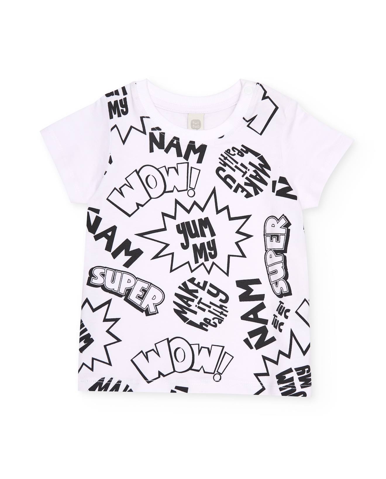 T-shirt Garon En Maille Au Style Bande Dessine Blanc 8 €
