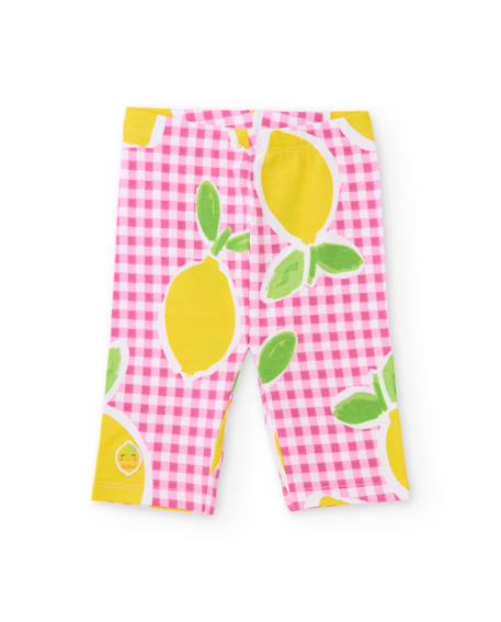 Fille-Legging fille en maille sur fond vichy