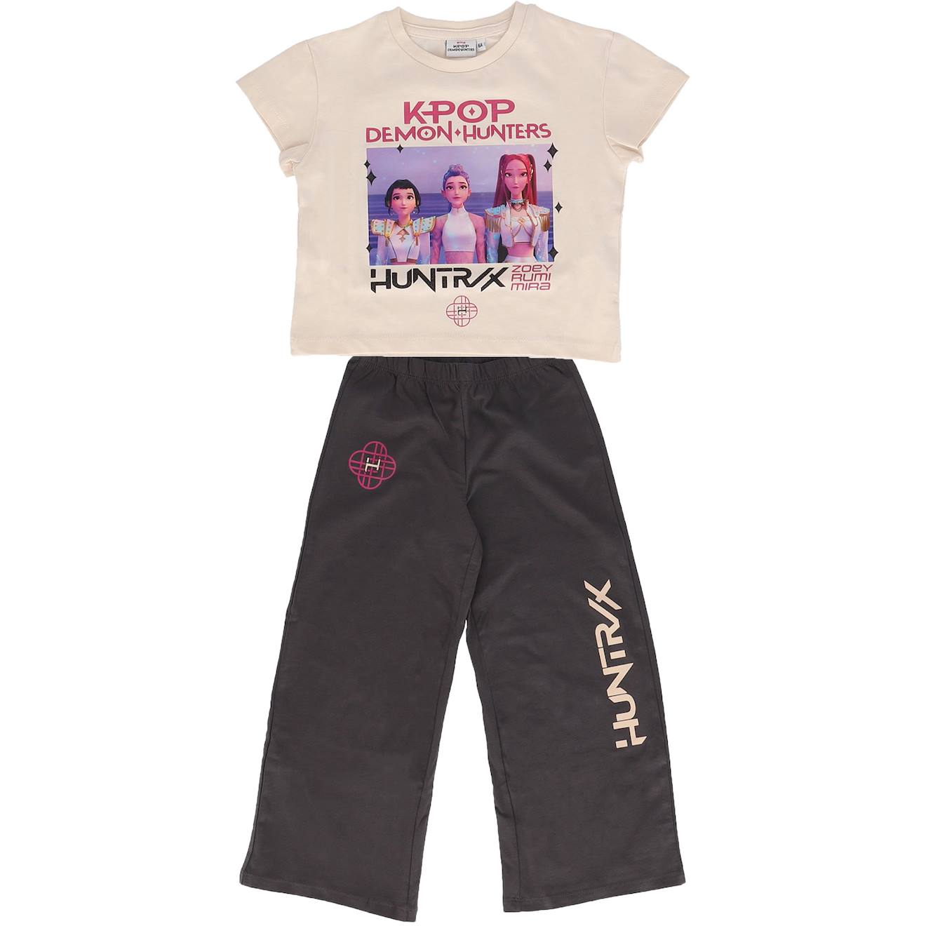 Pyjama 'k-pop Demon Hunters' Manches Courtes En Coton Beige Pyjama 'k-pop Demon Hunters' Manches Courtes En Coton Beige