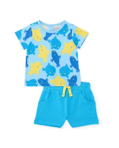 Bébé-Ensemble en tricot pour nouveau-né avec imprimé petits poissons