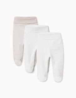 Bébé-Pantalon, jean-Lot de 3 pantalons à pieds en coton