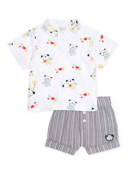 Bébé-Ensemble nouveau-né en tissu avec imprimé ludique