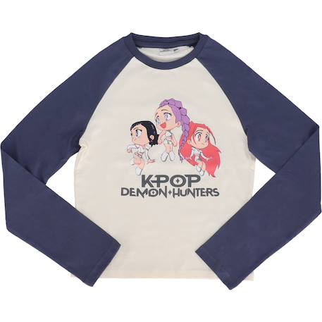T-shirt 'k-pop demon hunters' manches longues raglan en coton  - vertbaudet enfant