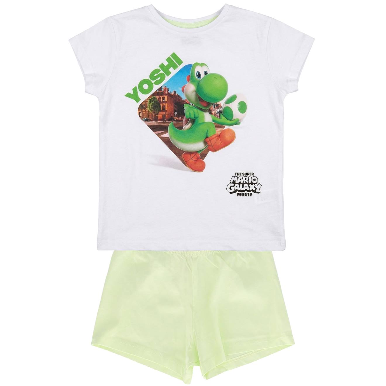 Pyjashort 'mario' Manches Courtes En Coton Blanc