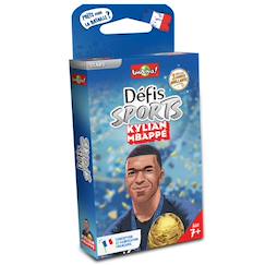 Jouet-Jeu de cartes - défis sports - kylian mbappé  - dès 7 ans - 2 à 6 joueurs - fabriqué en france et éco-conçu