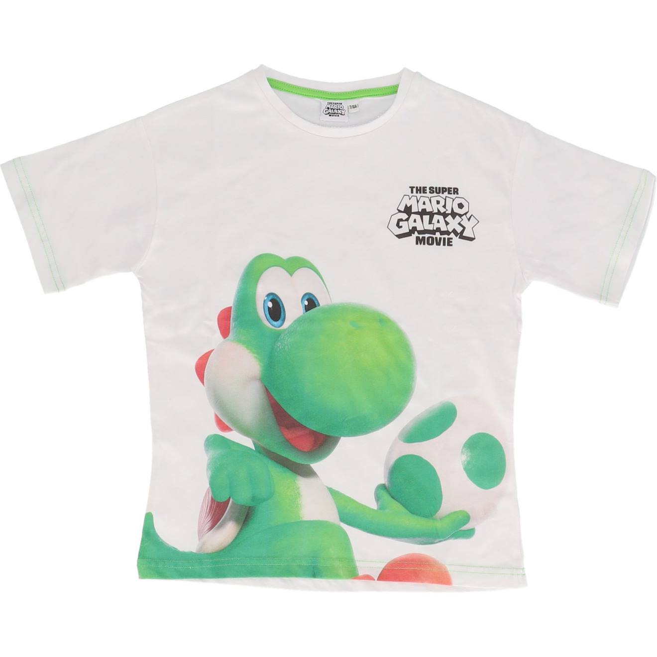 T-shirt 'mario Yoshi' Manches Courtes En Coton Blanc