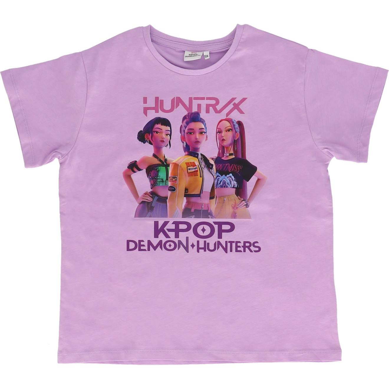 T-shirt 'k-pop Demon Hunters' Manches Courtes En Coton Violet T-shirt 'k-pop Demon Hunters' Manches Courtes En Coton Violet