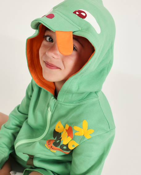 Garçon-Ensemble garçon en maille avec capuche dinosaure