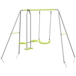 -Balançoire 2 agrès portique avec balançoire et face à face dim. 2,55l x 1,6l x 1,8h m métal époxy