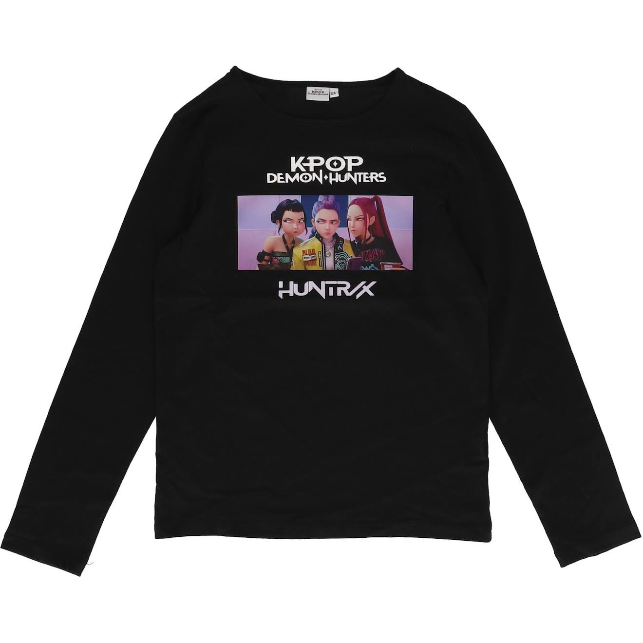 T-shirt 'k-pop Demon Hunters' Manches Longues En Coton Noir