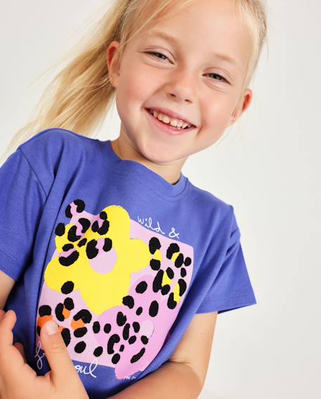 Bébé-T-shirt pour fille en maille avec imprimé sur le devant