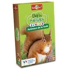 Jouet-Jeu de cartes - défis nature junior - animaux de la forêt- dès 7 ans - 1 à 4 joueurs - fabriqué en france et éco-conçu