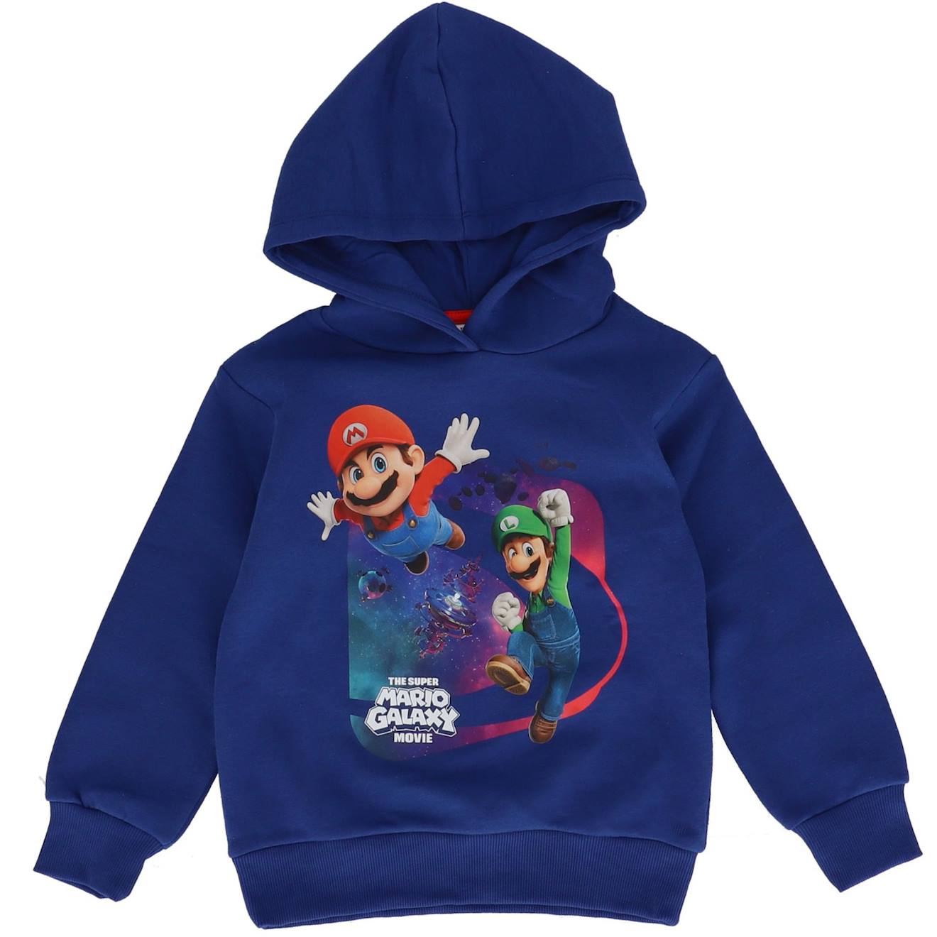 Sweat À Capuche Garçon 'mario' Manches Longues Molletonné Bleu