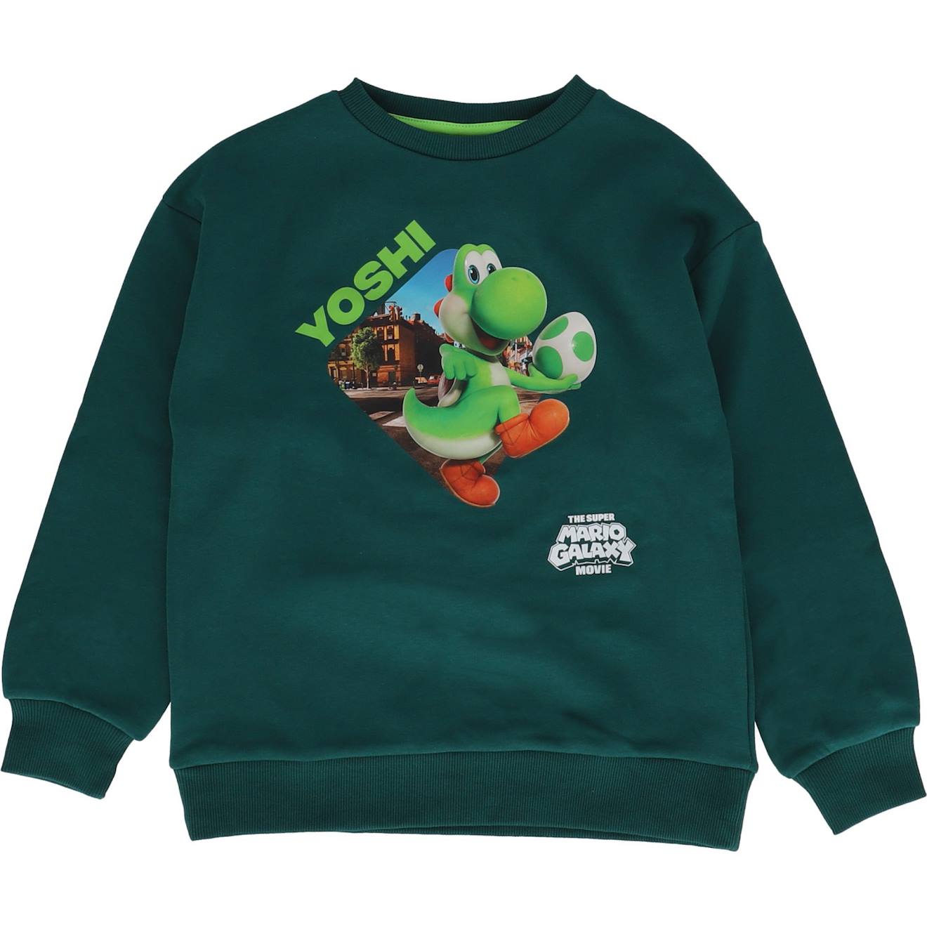 Sweat Imprimé 'mario' Manches Longues Molletonné Vert