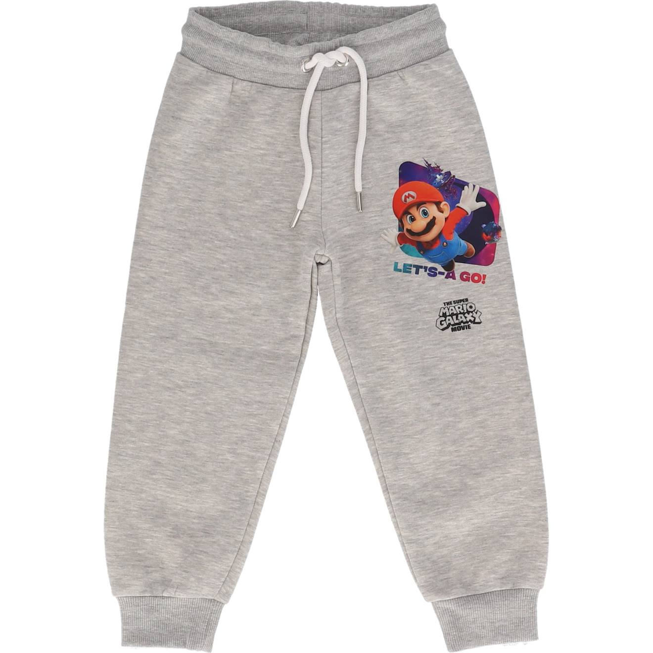 Pantalon De Jogging Imprimé 'mario' Molletonné Gris