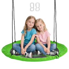 Jouet-Balançoire nid d'oiseau ronde balançoire panier ø 110 cm 4 anneaux inclus métal époxy oxford haute densité