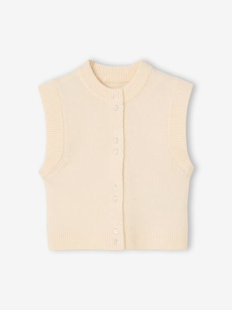 Fille-Pull, gilet, sweat-Gilet sans manches fille boutonné devant