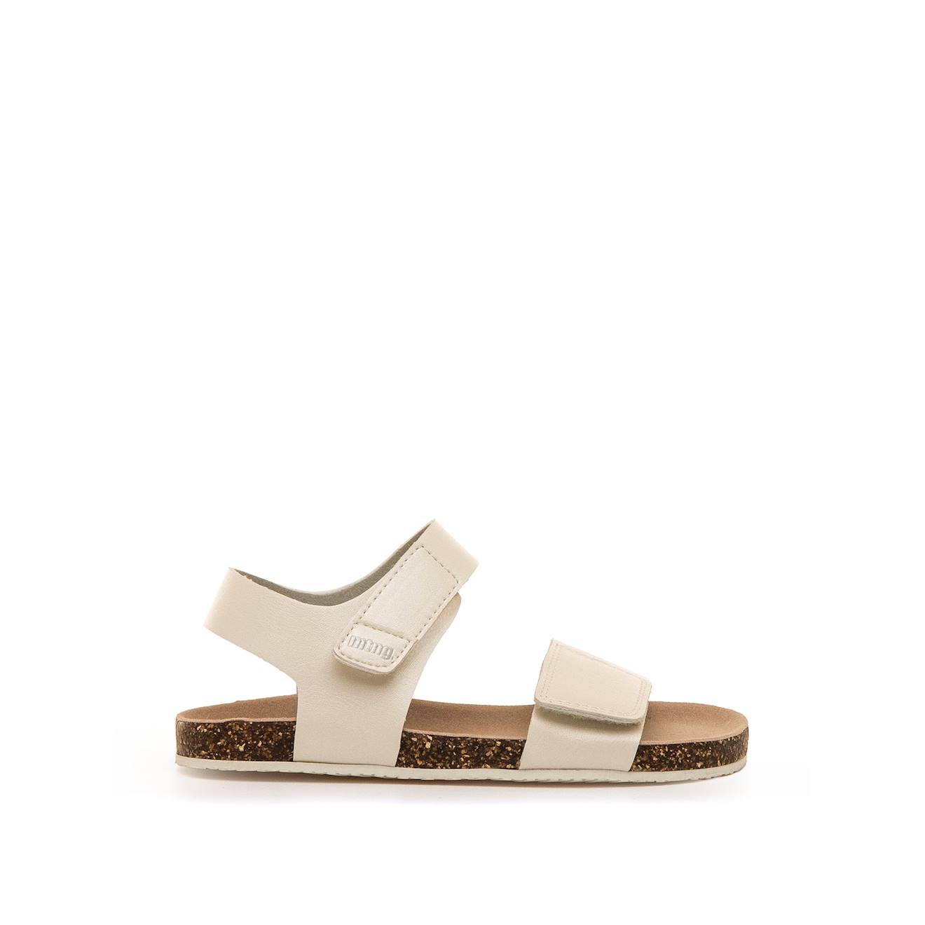 Sandales Filles Synthétique Fermeture Adhésive Barefoot Blanc Mate Sandales Filles Synthétique Fermeture Adhésive Barefoot Blanc Mate