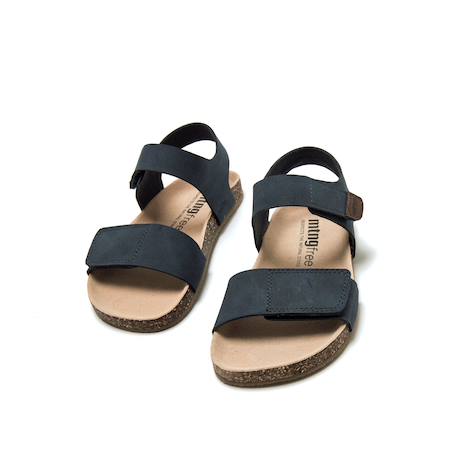 Sandales garçon synthétique fermeture adhésive barefoot Blue+Green 6 - vertbaudet enfant 
