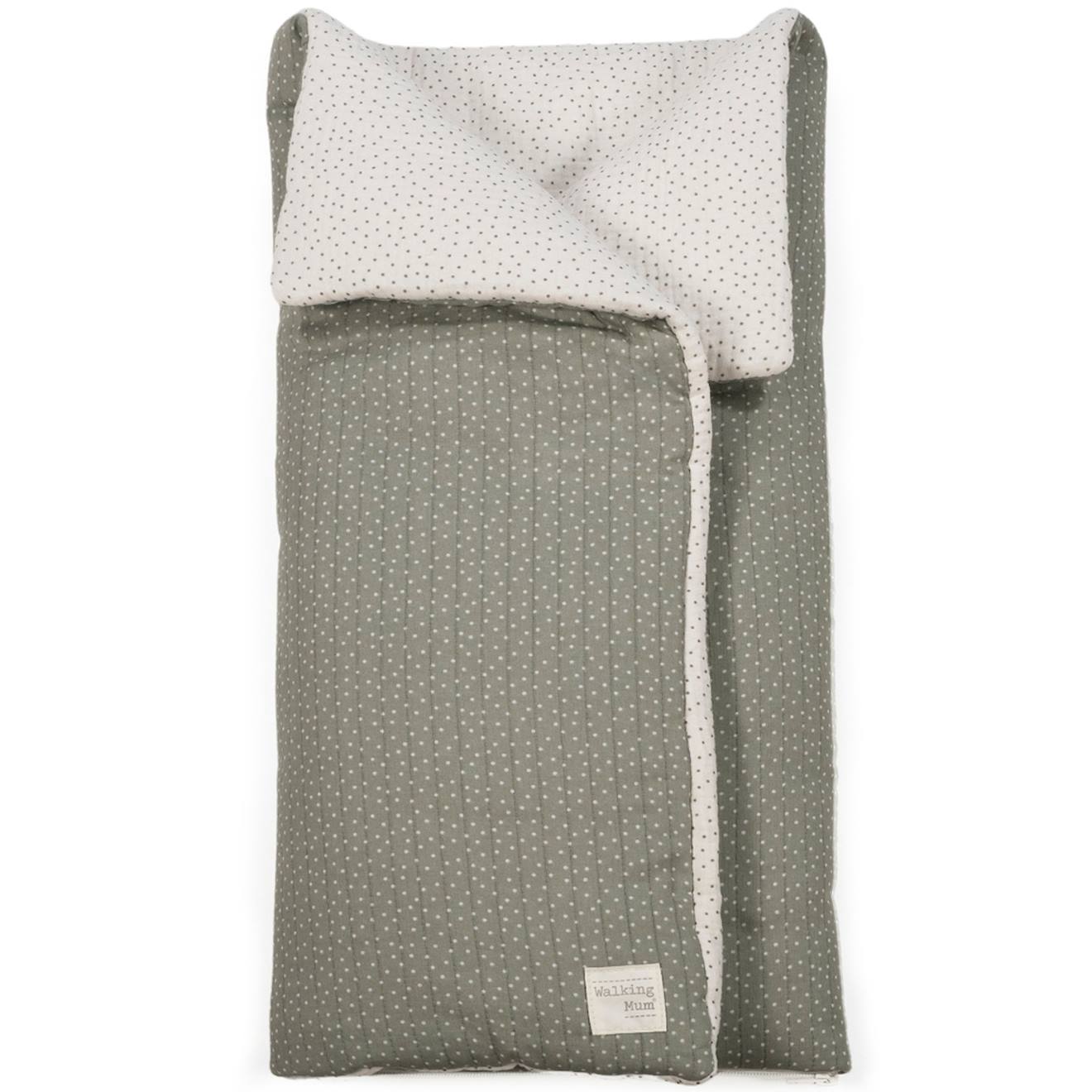 Sac D emmaillotage Bébé En Coton Avec Fermeture Enveloppe Et Zip Pieds Vert, Écru