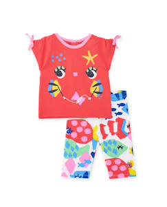 -Ensemble en maille pour fille avec nœuds aux manches
