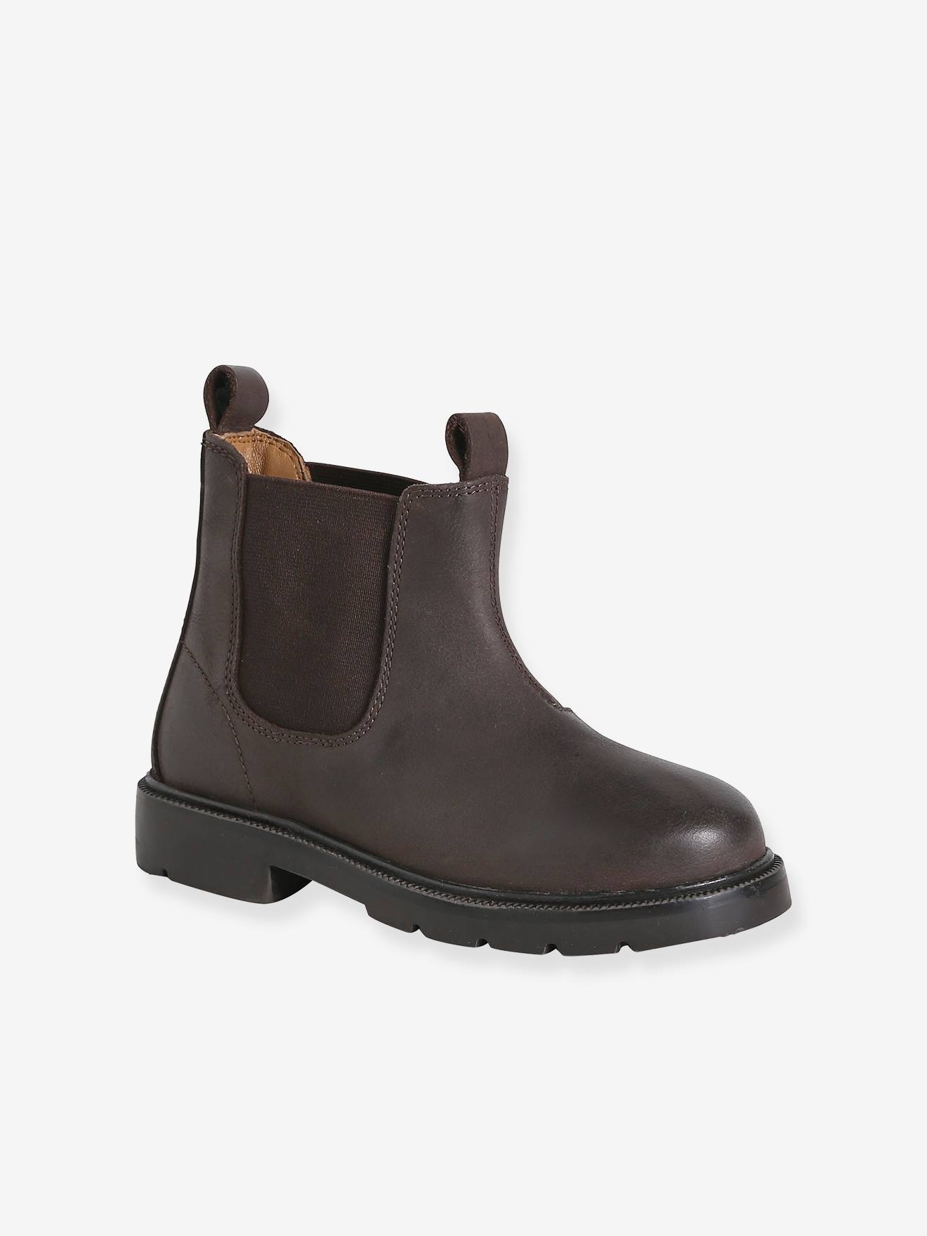 Boots enfant garçon cuir élastiquées brun Boots enfant garçon cuir élastiquées brun