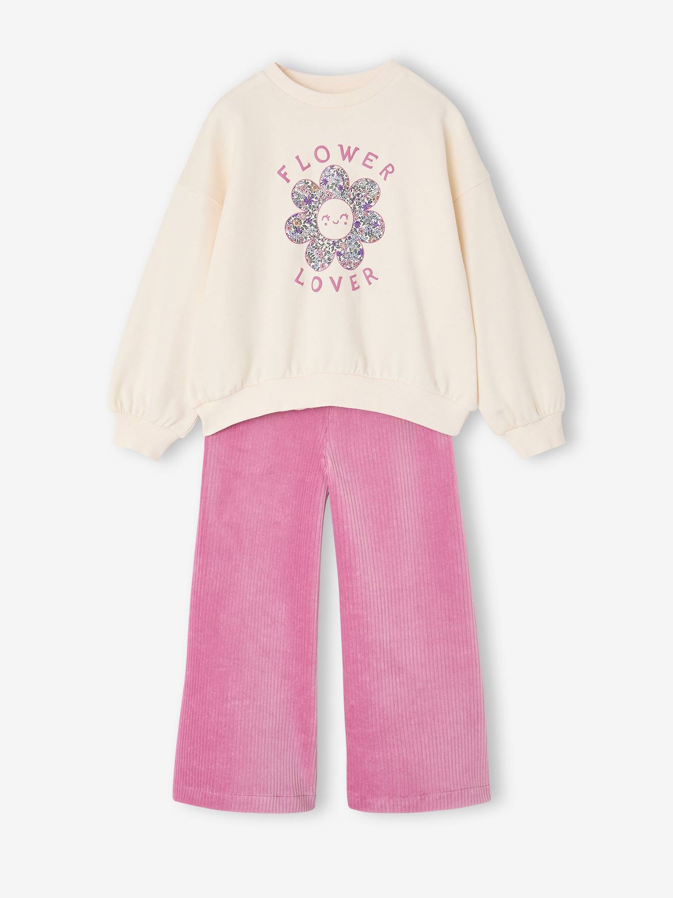 Ensemble fille sweat et pantalon cru 30 €