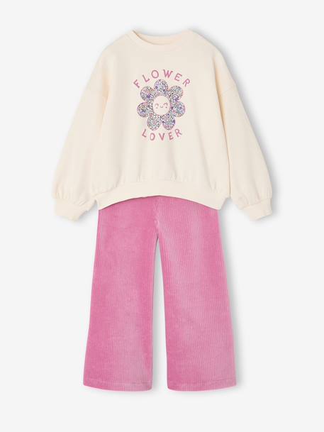 Fille-Ensemble fille sweat et pantalon