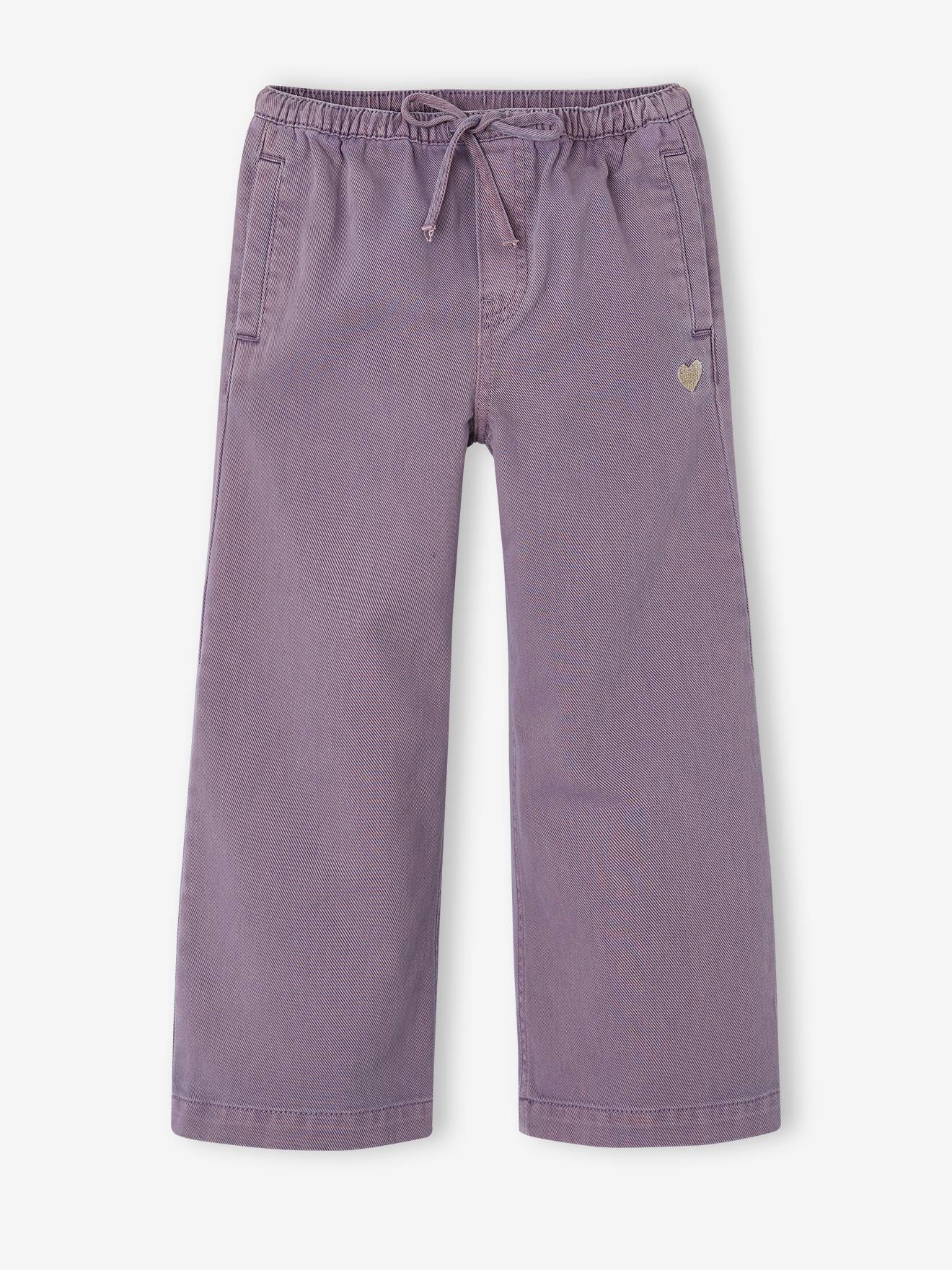 Pantalon large fille violine