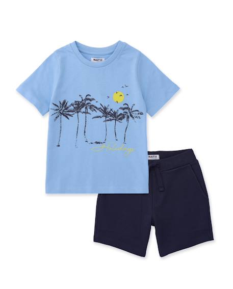 Ensemble garçon en maille avec imprimé tropical  - vertbaudet enfant