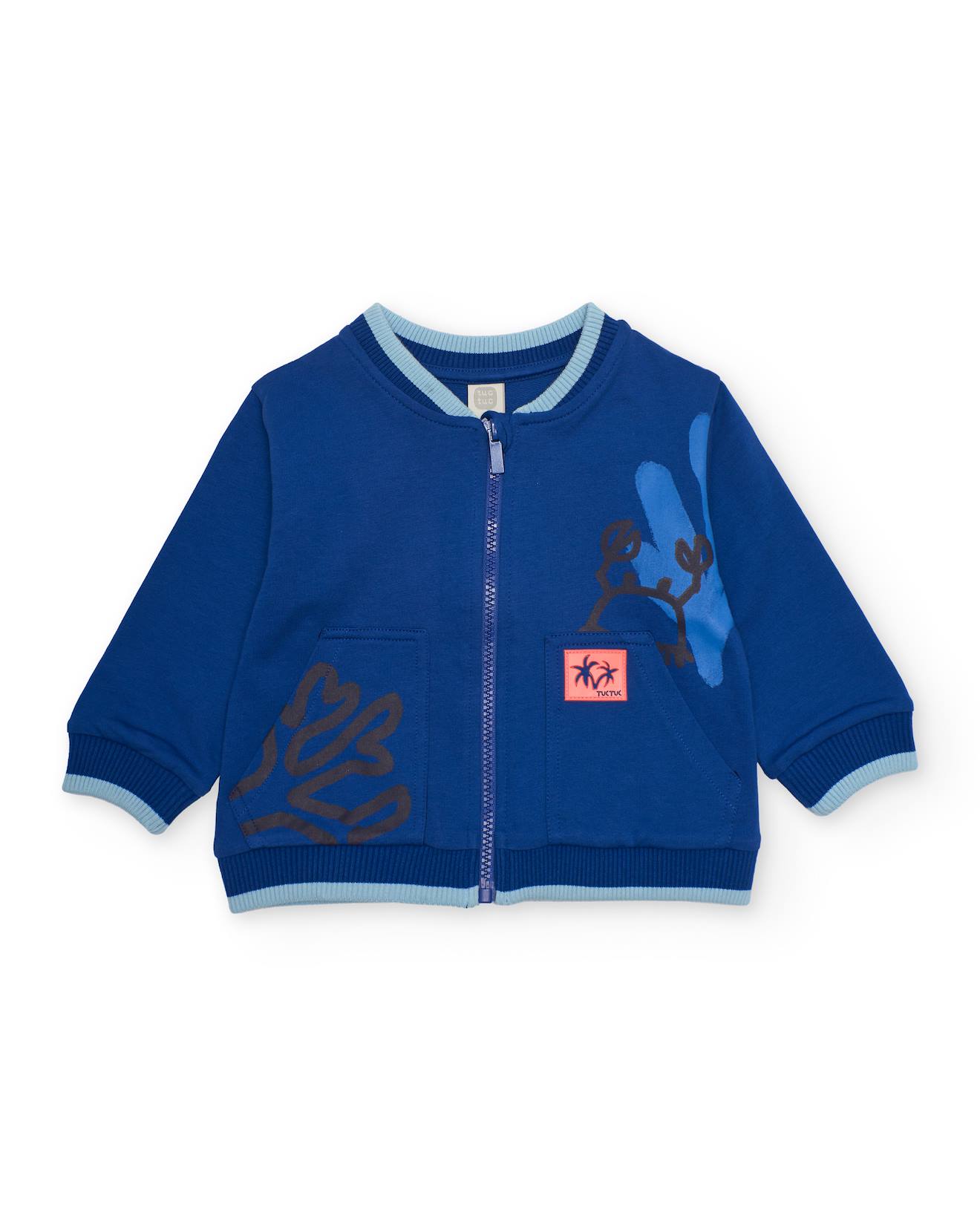 Sweat Pour Garon En Maille Avec Fermeture Zippe Bleu 22 €