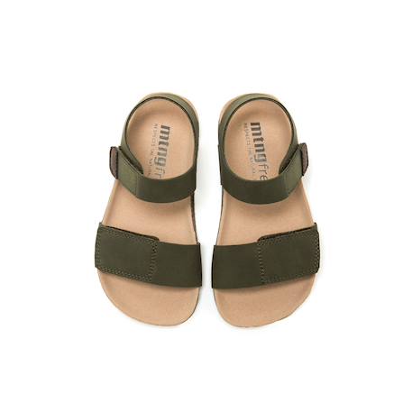 Sandales garçon synthétique fermeture adhésive barefoot Blue+Green 8 - vertbaudet enfant 