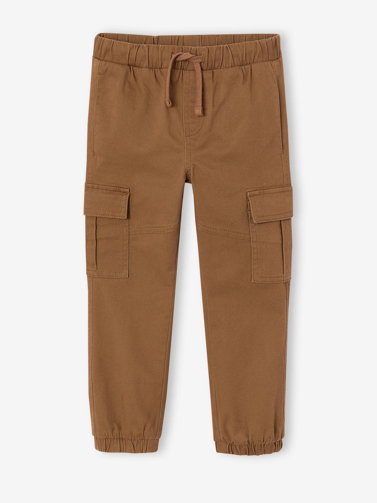 Pantalon garçon battle facile à enfiler noisette