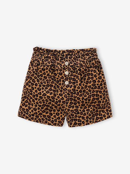 Fille-Short-Short en velours forme paperbag fille