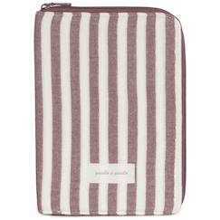 -Protège carnet de santé cherry rayé