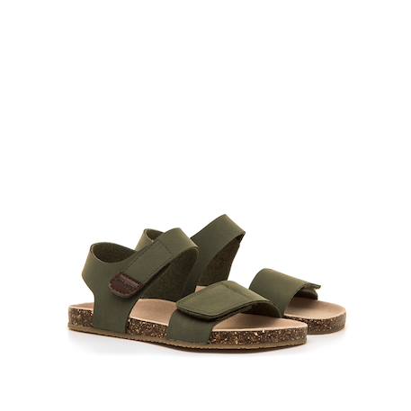 Sandales garçon synthétique fermeture adhésive barefoot Blue+Green 9 - vertbaudet enfant 