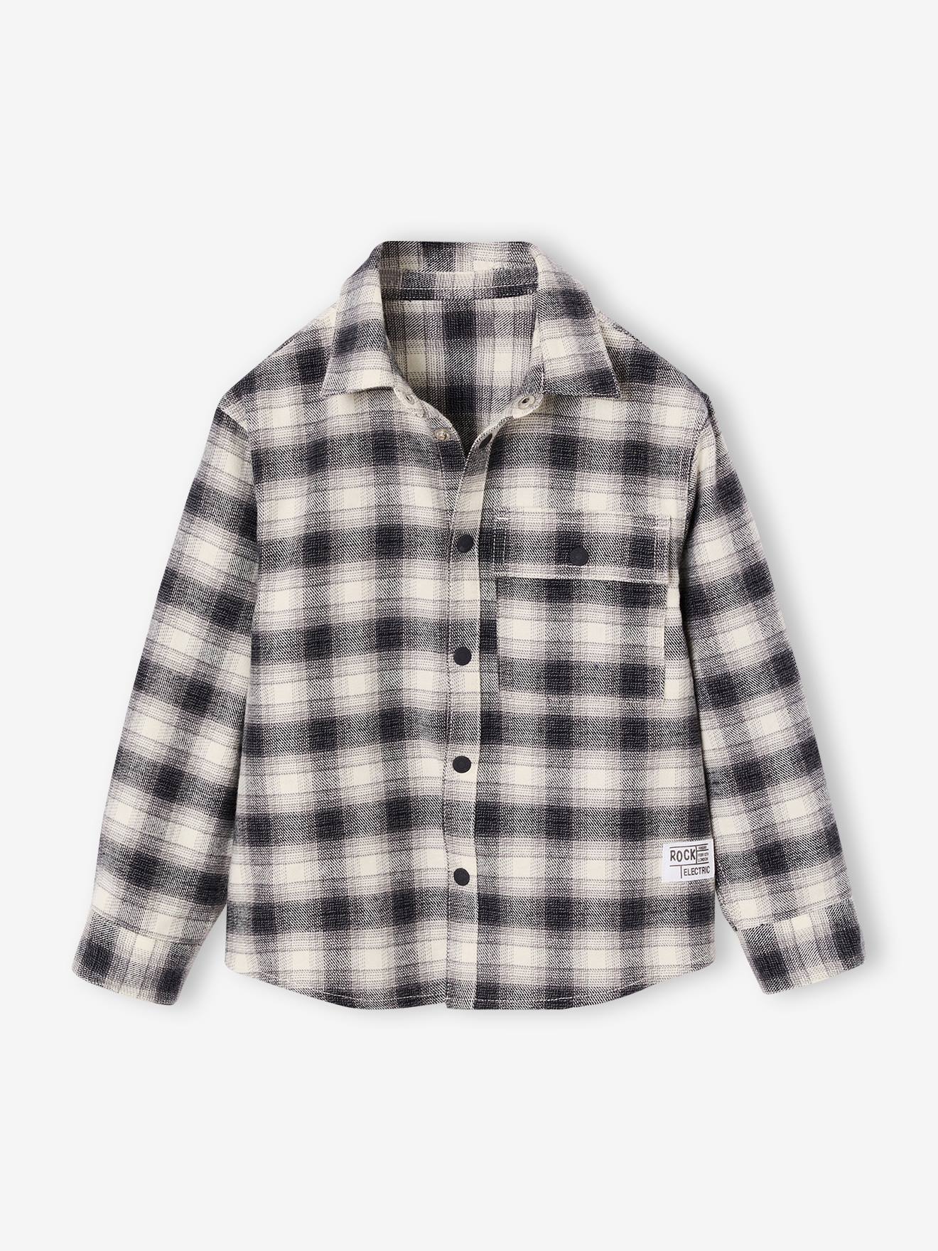 Chemise manches longues garçon gris